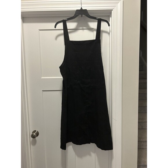 Overall Dress Pocket Black Corduroy Size 2X Front And Back Pockets Midi Teacher - Picture 5 of 6